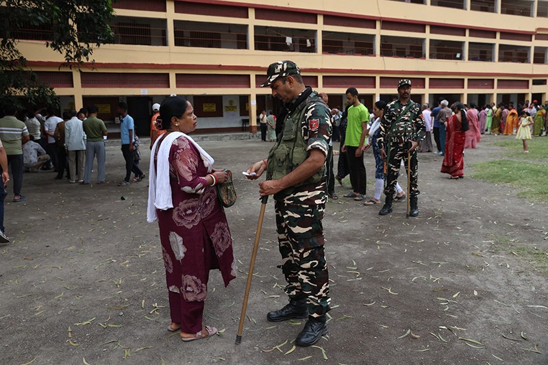 Security steps in as Siliguri votes: Disabled voter assisted in North Bengal polling