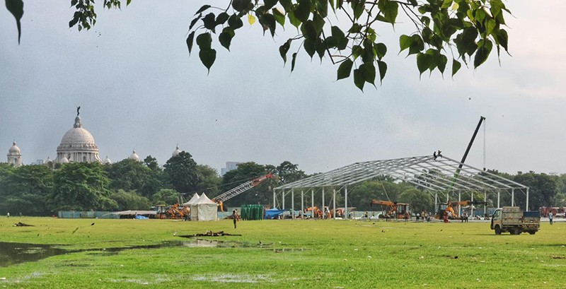 BJP swearing-in preparations underway at Kolkata's Brigade Parade Ground