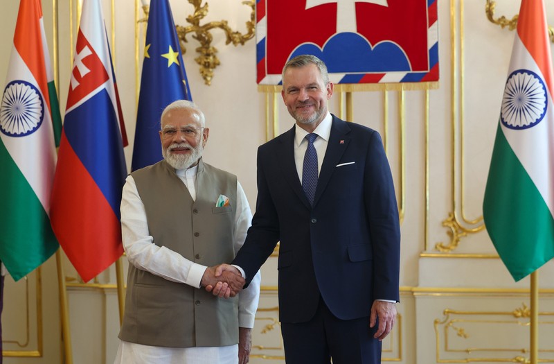 In Images: PM Modi meets Solavakian Prez in Bratislava, helds delegation-level talks