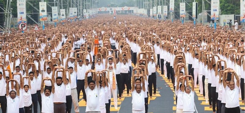In Images: PM Modi performs yoga at Kolkata's Red Road on International Yoga Day 2026