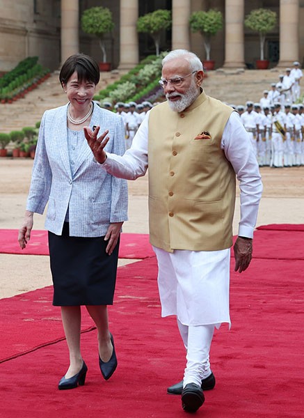 In Images: PM Modi rolls out grand welcome for Japan's PM Sanae Takaichi in New Delhi