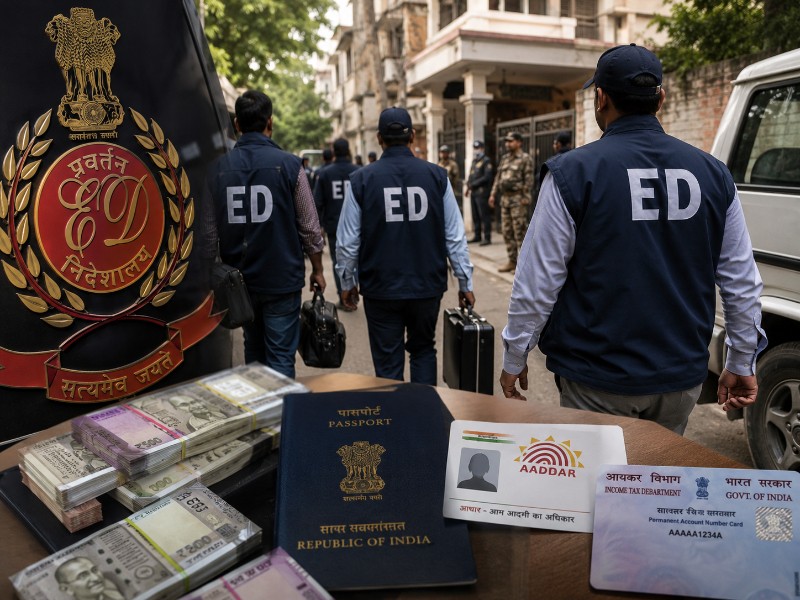 ED conducted multi-state searches in a money laundering investigation linked to alleged illegal infiltration networks.