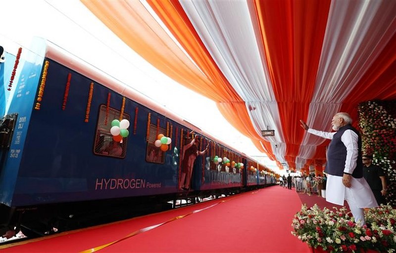 In Images: PM Modi unveils India's first Hydrogen train