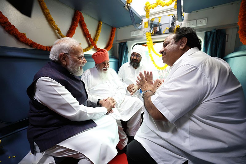 In Images: PM Modi interacts with passengers and children at Jalandhar Cantt Station in Punjab