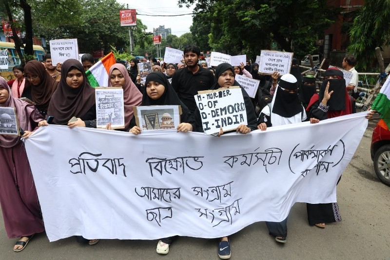 In Images: Aliah University students flood Kolkata streets, demand Dharmendra Pradhan's resignation