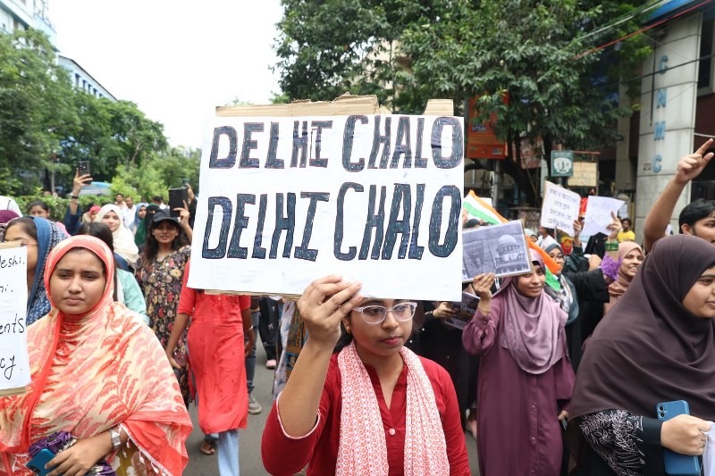 In Images: Aliah University students flood Kolkata streets, demand Dharmendra Pradhan's resignation