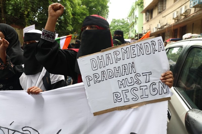 In Images: Aliah University students flood Kolkata streets, demand Dharmendra Pradhan's resignation