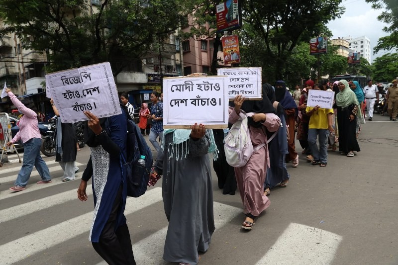 In Images: Aliah University students flood Kolkata streets, demand Dharmendra Pradhan's resignation