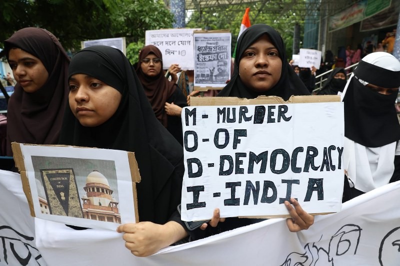 In Images: Aliah University students flood Kolkata streets, demand Dharmendra Pradhan's resignation