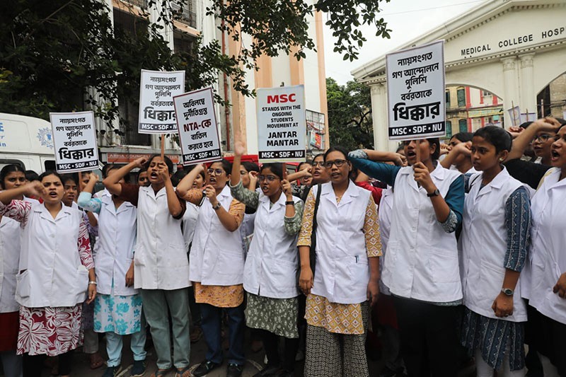 In Images: Doctors, medical staff participate in victory march in Kolkata after Pradhan resigns