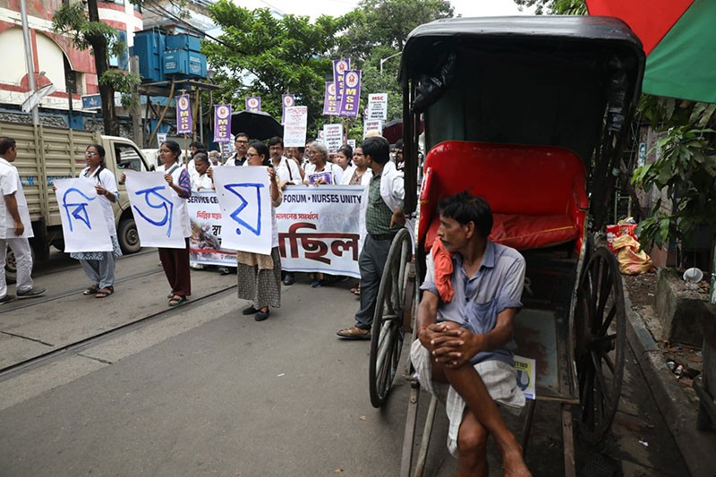 In Images: Doctors, medical staff participate in victory march in Kolkata after Pradhan resigns