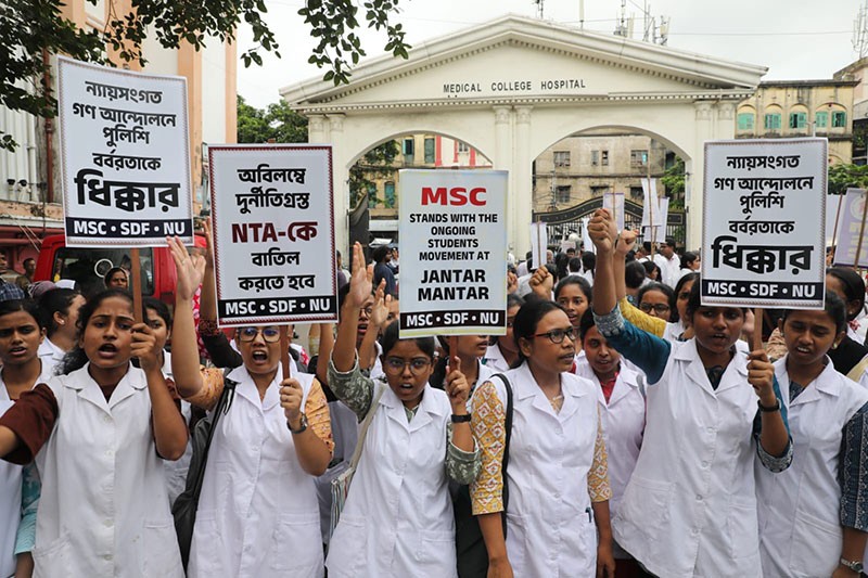 In Images: Doctors, medical staff participate in victory march in Kolkata after Pradhan resigns