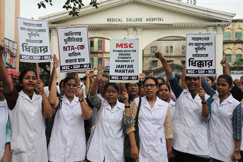 In Images: Doctors, medical staff participate in victory march in Kolkata after Pradhan resigns