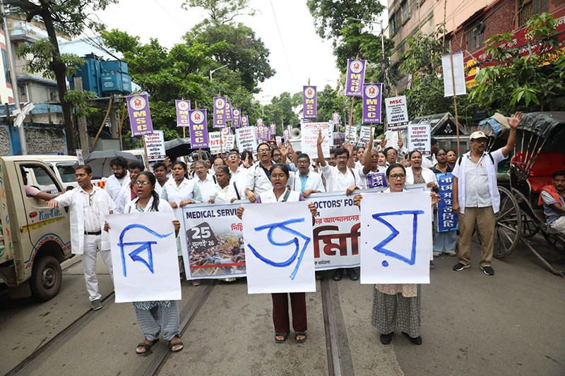 In Images: Doctors, medical staff participate in victory march in Kolkata after Pradhan resigns