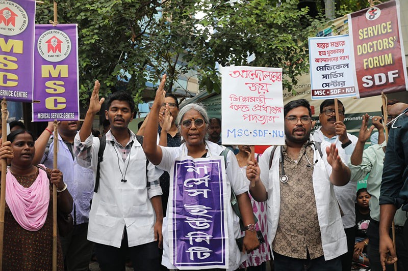 In Images: Doctors, medical staff participate in victory march in Kolkata after Pradhan resigns