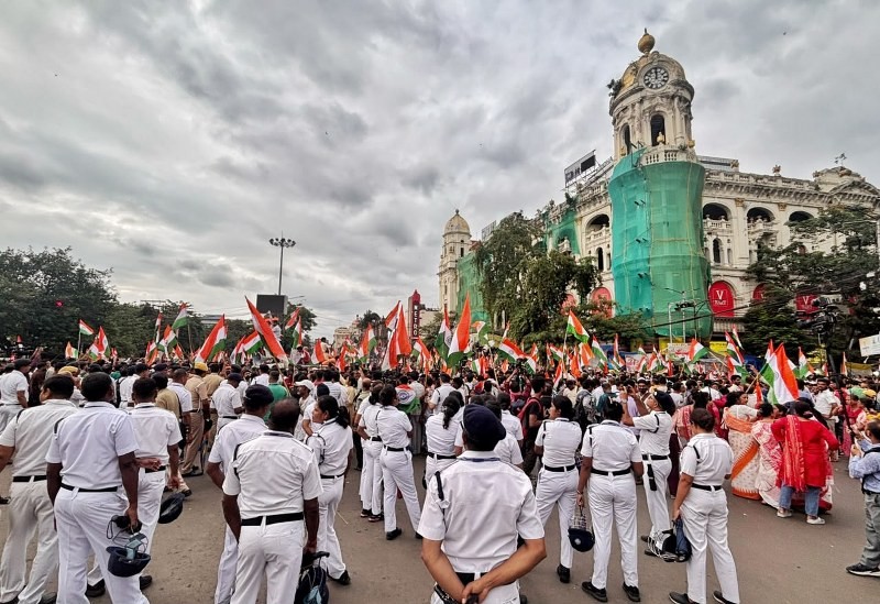 In Images: BJP holds Tiranga Yatra in Kolkata amid tensions after NEET protest violence