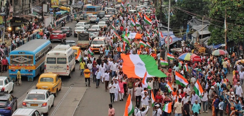 In Images: BJP holds Tiranga Yatra in Kolkata amid tensions after NEET protest violence