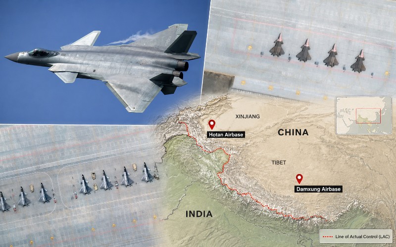 China has deployed at least 12 J-20 stealth fighters at two airbases facing India.