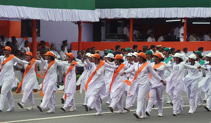 In Images: Kolkata’s Red Road comes alive with Independence Day parade, tableaux and drills