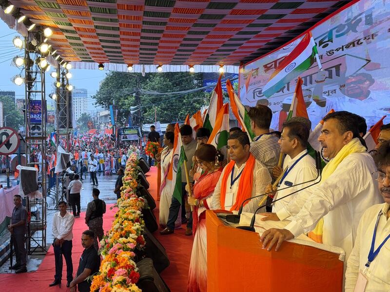 In Images: Suvendu Adhikari joins BJP-organised Vande Mataram Programme in Jadavpur
