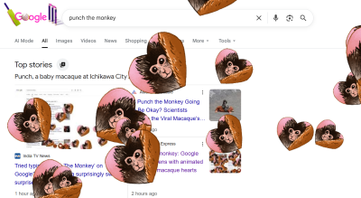 Type ‘Punch the monkey’ on Google and watch what happens next