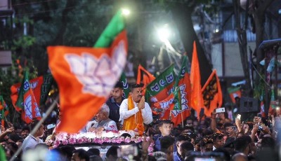 In Images: CM Suvendu Adhikari leads victory rally in Bhabanipur after historic Bengal win