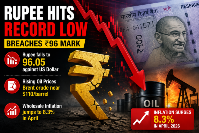 India’s Rupee in freefall — Smashes 96 mark for first time ever