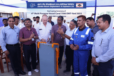 Garden Reach Shipbuilders and Engineers lays keel for fourth MPV, German export project