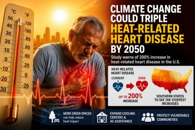 Heatwaves may cause heart disease cases to skyrocket, study finds