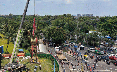 In Images: Controversial 'Messi' statue in Kolkata uninstalled