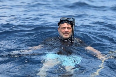 Rahul Gandhi scuba dives to target Modi govt, calls for ecological balance in Andamans amid Great Nicobar row