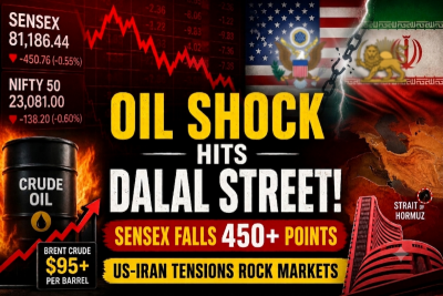 Oil shock hits Dalal Street! Sensex sinks over 450 points as US-Iran tensions ignite market fears