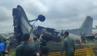 IAF AN-32 crashes in Assam, bursts into flames during landing
