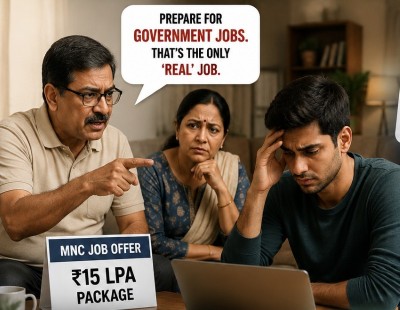 Son lands Rs. 15 LPA MNC job, father says 'get a government job instead'—Internet divided
