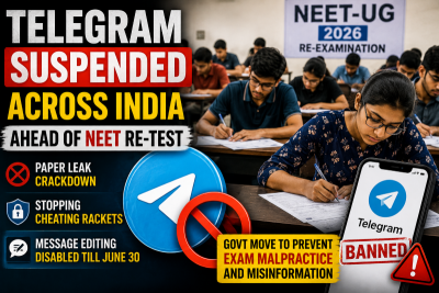 Telegram suspended ahead of NEET-UG re-test as govt targets paper leak networks and fraud channels