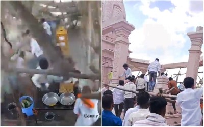 Four killed, several trapped as under-construction temple hall roof collapses in Maharashtra’s Parbhani