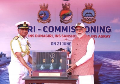 India’s naval might gets a massive boost as Modi unveils 3 indigenous warships. Details inside