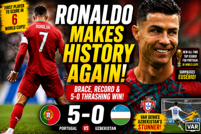 Ronaldo rewrites history again! CR7's record-breaking double leaves Uzbekistan helpless