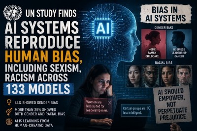 UN study finds AI systems reproduce human bias, including sexism, racism across 133 models