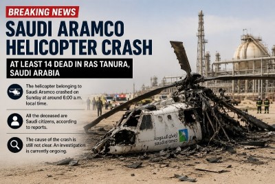 Shocking helicopter crash in Saudi Arabia leaves 14 dead in Ras Tanura