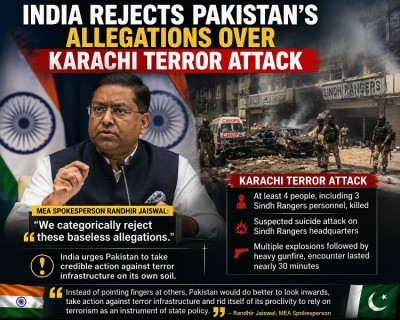'Look inwards': India's sharp reply to Pakistan over Karachi terror allegations