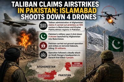 Taliban says it bombed ISIS hideouts in Pakistan; Islamabad downs 4 drones