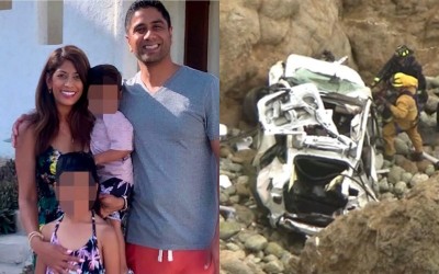 US court drops charges against Indian-origin doctor who drove Tesla off 250-foot cliff with family