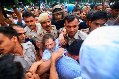 Rahul Gandhi dragged away, bleeding after march to PM's residence over NEET paper leak row