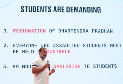 In Images: Rahul Gandhi addresses press after detention over PM House protest