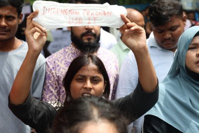In Images: Aliah University students flood Kolkata streets, demand Dharmendra Pradhan's resignation