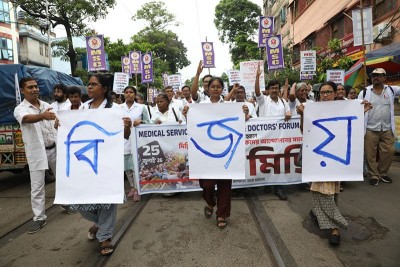 In Images: Doctors, medical staff participate in victory march in Kolkata after Pradhan resigns