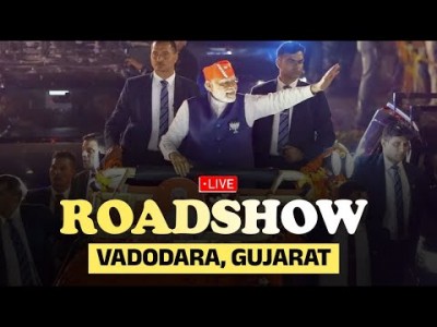 PM Modi's roadshow in Vadodara, Gujarat