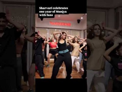 Sharvari celebrates Munjya 1 year with fans