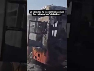 20 charred to death as AC sleeper bus catches fire in Rajasthan’s Jaisalmer